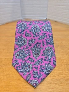 Corbata vintage de seda 100 % italiana de cachemira de piedra rojiza hecha en EE. UU. - Imagen 1 de 7