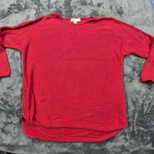 Suéter Michael Michael Kors Mujer XL Rojo Pullover Cremallera Lateral Dobladillo Alto Bajo Tejido - Imagen 1 de 13