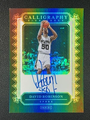2024 Panini Каллиграфия Подписи Дэвид Робинсон Авто Шпоры Вставка! SSP#Z - Изображение 1 из 2