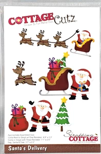 Santa's Delivery Christmas Sleigh HTF CottageCutz Metal Die CC-925 Retail $22.99 - Picture 1 of 1