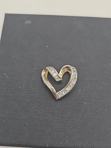 Sterling Silver And Cubic Zirconia Heart Pendant - Picture 1 of 4