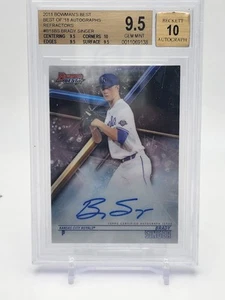 2018 Brady Singer Bowman's Best AUTOGRAPH REFRACTOR - BGS 9.5  - 10 Auto On-Card - Picture 1 of 2