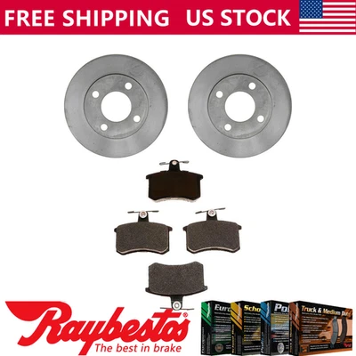 Kit de rotores de freno traseros + pastillas metálicas y herrajes para Audi 100 Quattro 1989-1991 Foto 1 de 4