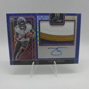 2023 Panini One - Rookie Dual Patch Autographs Zay Flowers #32 Blue /75 - Picture 1 of 11
