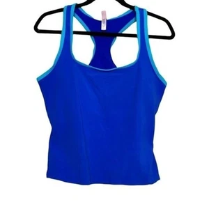 Victoria's Secret Blue Scoop Neck Crop Tank Top Large - Picture 1 of 6