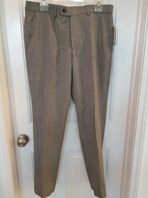 NWT Original Penguin By Munsingwear Men's Wool Dress Pants 34 x 32 Gray Slim Fit - Image 1 of 4