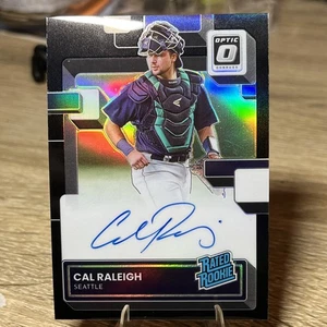2022 Panini Donruss Optic Rated Rookie Cal Raleigh Auto Black Prizm 05/49 - Picture 1 of 10
