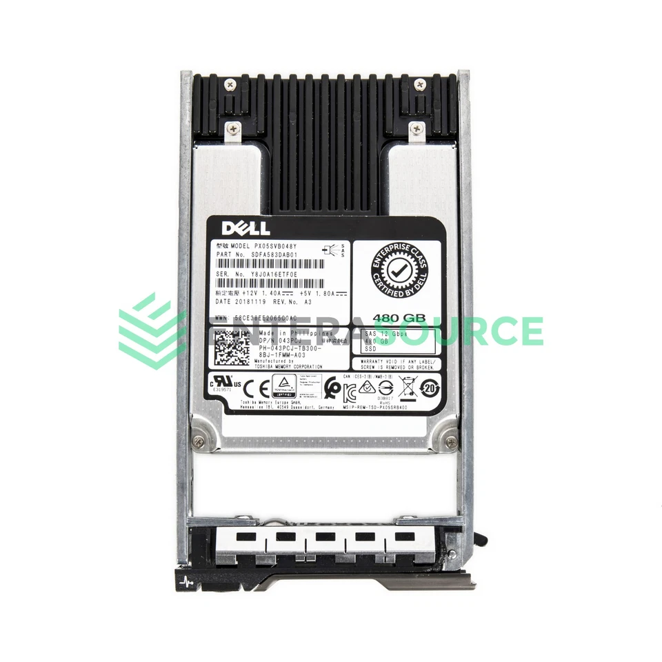 Dell 43PCJ 480GB eMLC SAS SSD 2.5" 12Gbps MU Solid State Drive | PX05SVB048Y - Image 1 of 1
