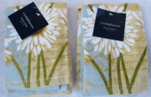 Nuevo - Lote de 2 paquetes de 2 ropa de plato Croft y carretilla estampados florales - Imagen 1 de 4