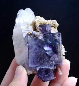 159g Natural Window Purple Fluorite Crystal Mineral Specimen /Yaogangxian China - Picture 1 of 11