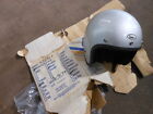 Vintage Buco Fiberglass Size Small Candy Silver Open Face 5 Snap Moto Helmet