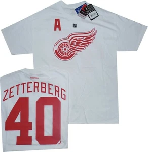 Detriot Red Wings Henrik Zetterberg White Reebok T Shirt New tags Discount - Picture 1 of 1