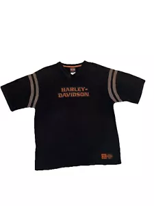 Vintage Black/Orange/Grey Harley Davidson Nevada Embroidered T-Shirt Mens XL Y2K - Picture 1 of 7