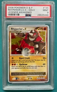RHYPERIOR LV. X - HOLO 145/146 PSA 9 POKEMON D & P LEGENDS AWAKENED 2008 - Picture 1 of 2