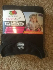 NWT GIRLS FOTL BEYOND SOFT THERMAL UNDERWEAR SET BLACK XXL 18 - Picture 1 of 1