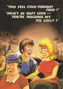 Comic Bamforth Postkarte. Du hältst meinen Eis-Lolly! - Bild 1 von 1
