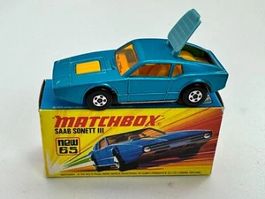 Matchbox Lesney Superfast No. 65 SAAB Sonett III blaumet. OVP - Bild 1 von 6