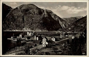 Eidfjord Noruega Norge Hordaland Postal ~ 1930 Paisaje Puerto Liggeden Port Village - Imagen 1 de 2