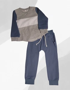 Color Clash Baby Boy Long Sleeve Top & Jogger Pants Set - 2T to 3T - Picture 1 of 12