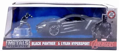 Marvel Black Panther Lykan Hypersport Diecast 1/24 Scale Super Car With Figure - Image 1 of 4