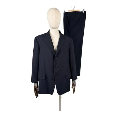  Vintage ISAIA Suit Blazer & Pants Navy 100% Lana Wool Size 56 - Image 1 of 4