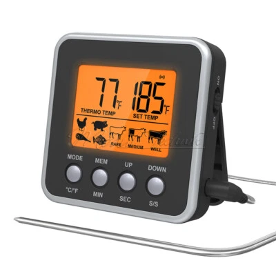 Digital Oven  LCD Backlight Thermometer Kitchen Meat Thermometer Countdown/Timer - Bild 1 von 4