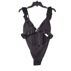 Damen Einteiler Badeanzug Neckholder High Waist Badeanzug Schwarz Größe M - Bild 1 von 12