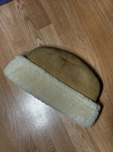 Cappello inglese VINTAGE Ambassador autentica pelle di pecora OSFA raro casual western - Foto 1 di 5