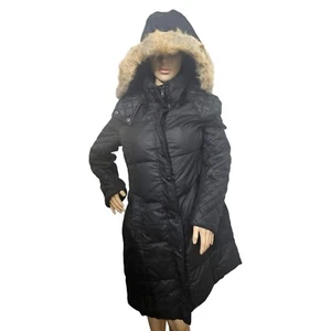 EUC Marc New York Andrew Marc Womens Hooded Down Coat Size Large Black - Picture 1 of 5