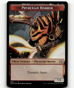 MTG Rebel   Phyrexian Horror FOIL Phyrexia: All Will Be Token - Picture 1 of 2