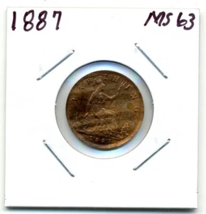 Großbritannien. Farthing. 1887 Wahl Stempelglanz irisierend meist rot - Bild 1 von 2