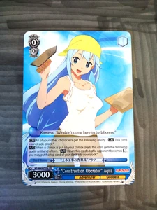 Beautiful Waifu Card - Construction Operator Aqua - Blanco Negro Konosuba - Imagen 1 de 3