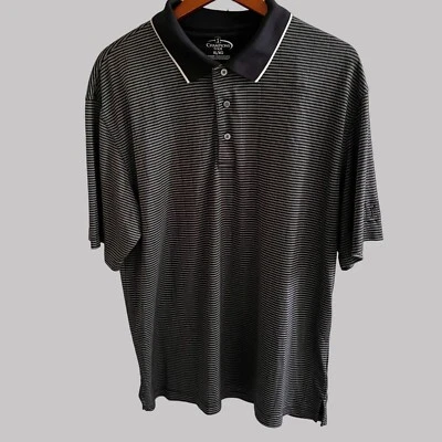 Champions Tour Golf Shirt Adult Extra Large Black White Striped Polo Rugby Mens - Image 1 of 4