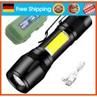 XPE+COB LED Flashlight USB Rechargeable IPX4 3 Modes Emergency Torch Light