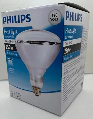 Phillips BR40 Heat Lamp Lightbulb 250W Infrared - Image 1 of 3