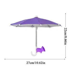 Mobile Phone Holder Portable Mini Sun Shade Sun Umbrella Suction Cup Cute Decor - Picture 1 of 21