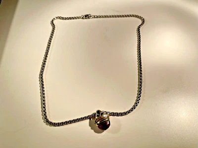 David Yurman SS & 14K YG Colar Corrente de Trigo Ametista Facetada Albion - Imagem 1 de 4