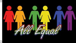 ALL EQUAL 5x3 feet FLAG 150cm x 90cm rainbow LGBT PRIDE - Picture 1 of 1
