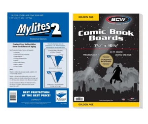 100 Mylites 2 Mil Mylar Silver & Golden Age Comic Book Bags and Boards (BCW) - Picture 1 of 3