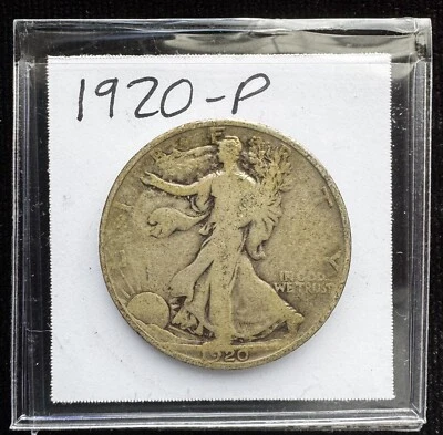 1920 Walking Liberty Silver Half Dollar 50C Philadelphia  - Image 1 of 2