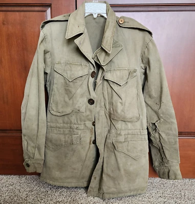 WWII 1944-1945 M-43 Military Field Jacket, M 43 - Image 1 of 4