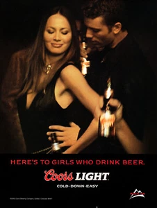 COORS BEER AD #15 RARE 2003 "HERE'S TO GIRLS WHO DRINK BEER."  - Picture 1 of 2