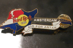 HRC Hard Rock Cafe Amsterdam Pinmarch 2001 Aid For Antar Guitar LE1000 - Picture 1 of 2