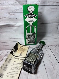 NEW VTG Garvey S-185 5 Price Marker Stamp Green Handle End W/ Box & Instructions - Picture 1 of 3