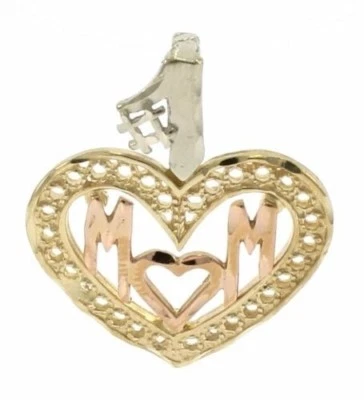#1 Mom Heart Charm in 14kt Multi-Tone Gold - Image 1 of 4