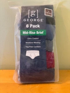 Calzoncillo de tiro medio elástico de mezcla de algodón George para hombre, paquete de 6, tallas S ENVÍO GRATUITO - Imagen 1 de 4