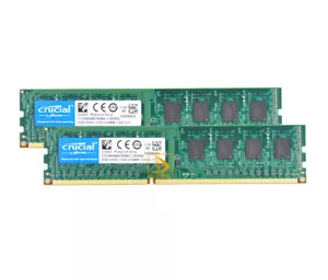 Crucial DDR3 Ram 4GB 2X 2GB DIMM Desktop 10600 1333MHz,240pin Memory PC10600 CL9 - Picture 1 of 11
