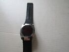 VINTAGE WATCH TIME WRISTWATCH I TOUCH 7372 STAINLESS STEEL BLACK RUBBER BAND