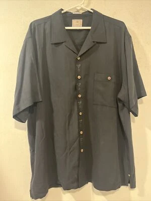 Camisa Para Hombres Marca Luau Seda Fina Cigar And Martini Art - Negra - Limpia Talla XL Foto 1 de 4