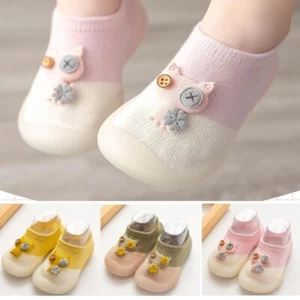 Baby Girls Boys Toddlers Non-slip House Slippers Cotton Socks Shoes Breathable - Picture 1 of 15